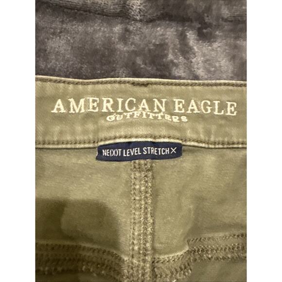 American Eagle Jeans Womens 14 LONG Green Denim Pants High Rise Jegging - Picture 7 of 14